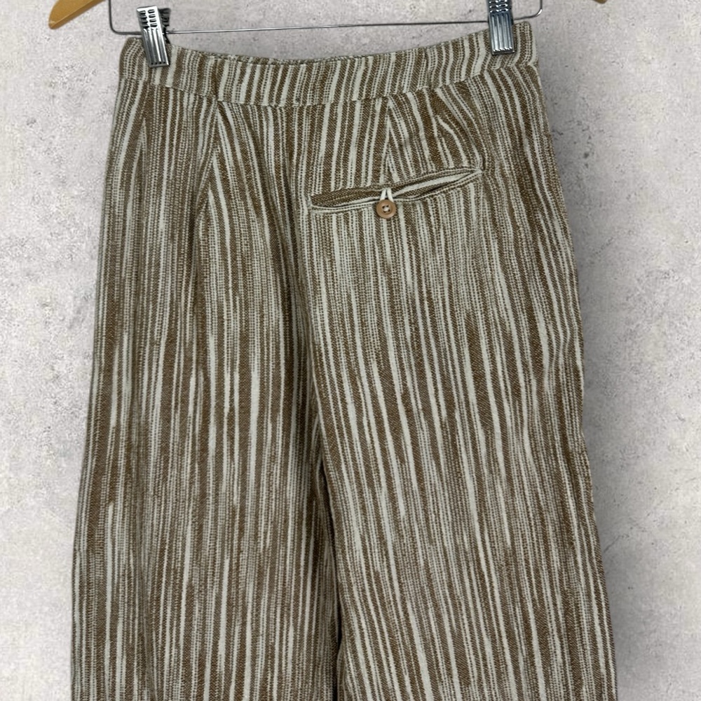 Free People Marta Yarn Dye Wide Leg‎ Trousers Womens Size 0 Brown Striped Boho - Picture 12 of 16